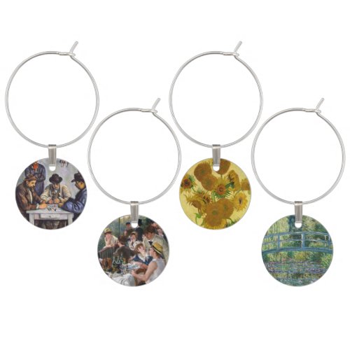 Selection of various impressionist masterpieces wine charm