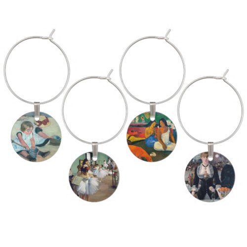 Selection of various impressionist masterpieces wine charm