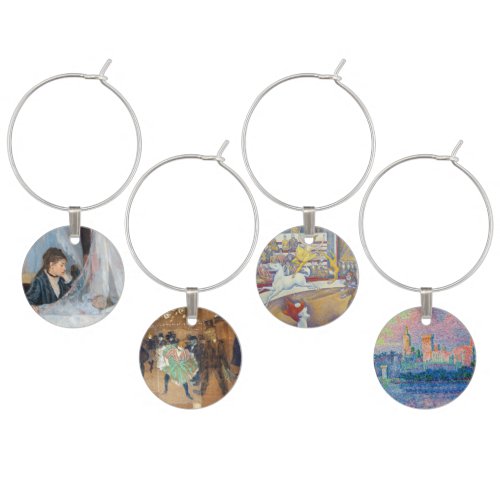 Selection of various impressionist masterpieces wine charm