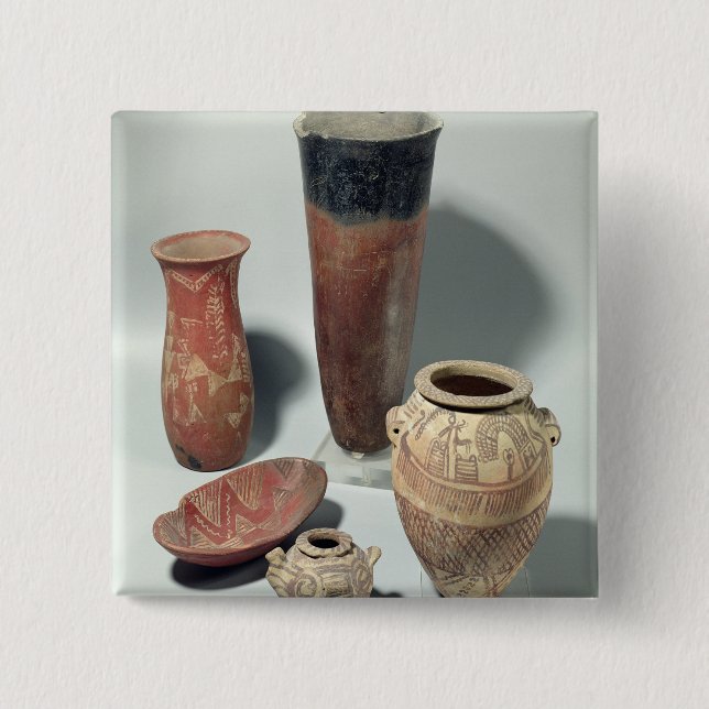 Selection of vases, Naqada I/II Period, 4000-3100 Pinback Button (Front)