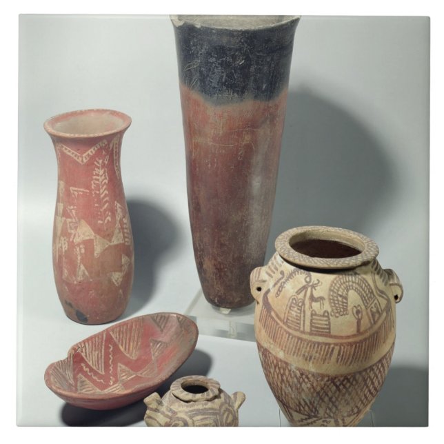 Selection of vases, Naqada I/II Period, 4000-3100 Tile (Front)