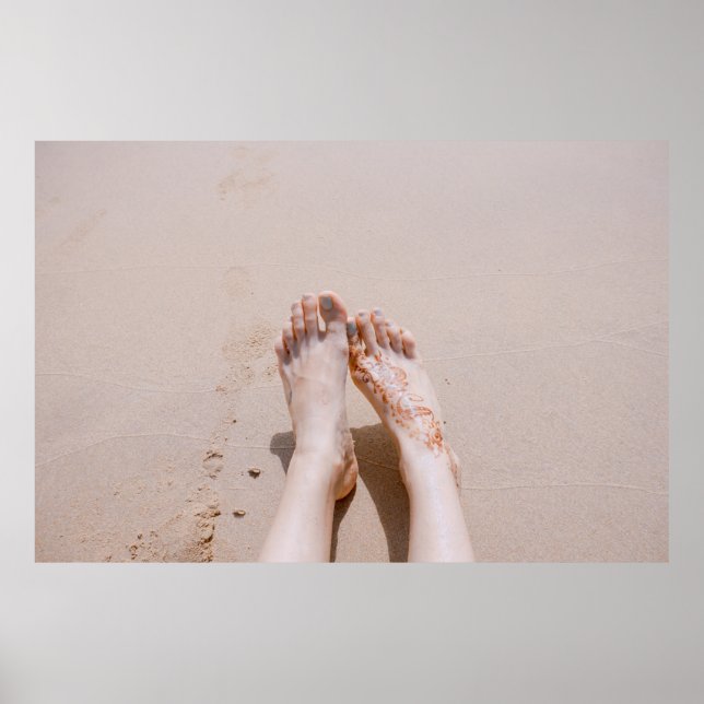 Selective focus photography of feet with tattoo on poster (Front)