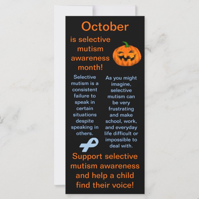Selective Mutism Awareness Month Facts (Front)