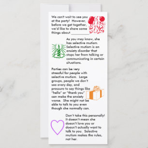 Selective Mutism Birthday Girl Flat Card