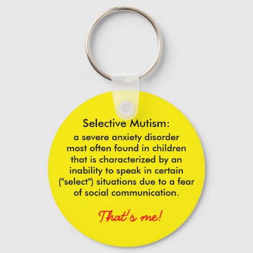 Selective Mutism Definition Keychain