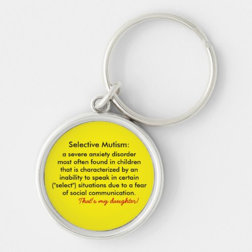 Selective Mutism Definition Supporters Keychain