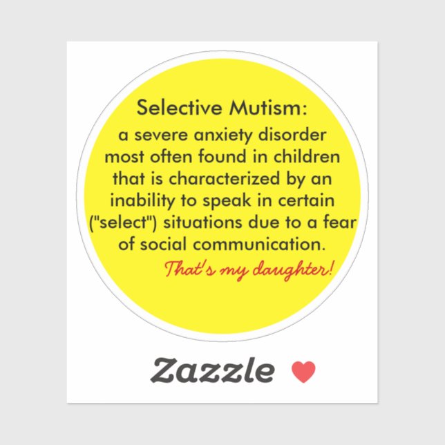 Selective Mutism Definition Supporters Sticker (Sheet)