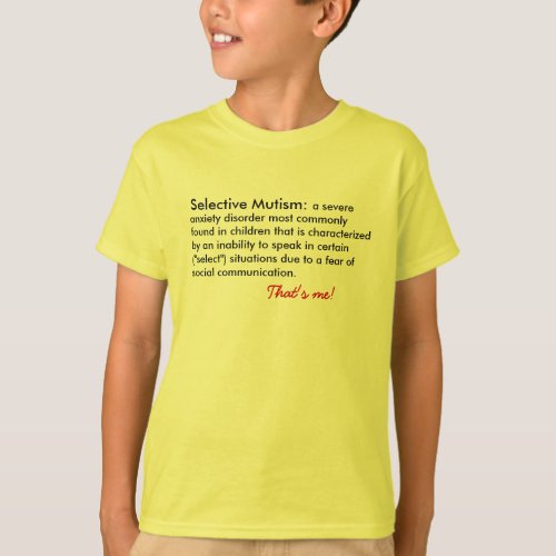 Selective Mutism Definition T_Shirt