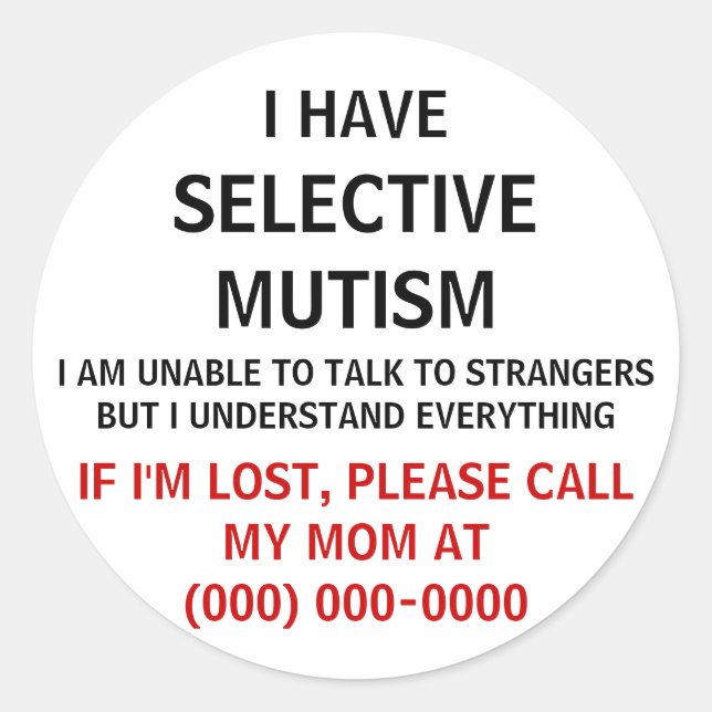 Selective Mutism Lost Sticker (Front)