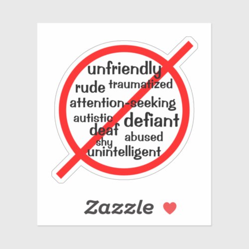 Selective Mutism not symbol Sticker