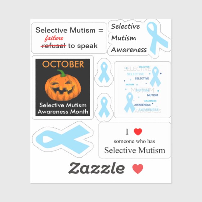 Selective Mutism set 2 Custom-Cut Vinyl Sticker (Sheet)