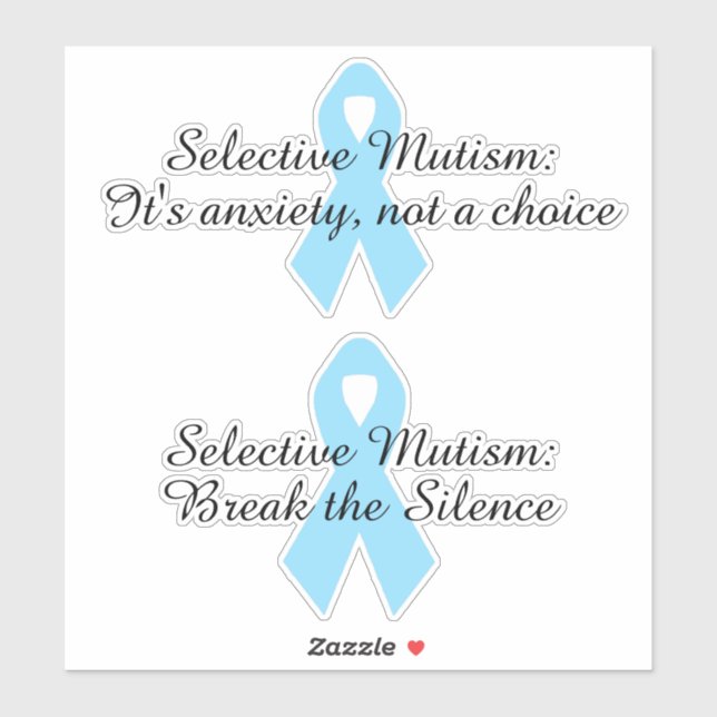 Selective Mutism sticker pair Vinyl Sticker (Sheet)