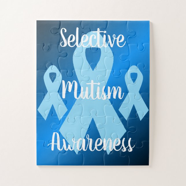 Selective Mutism Three Ribbons Puzzle (Vertical)