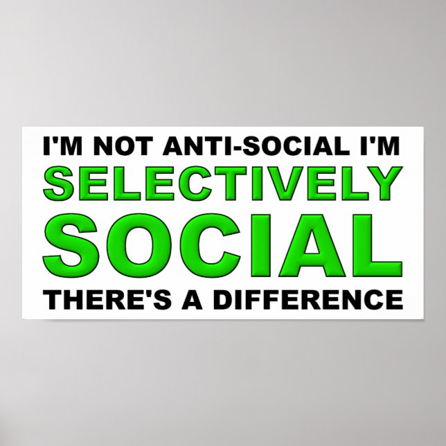 Selectively Social Funny Poster (Front)