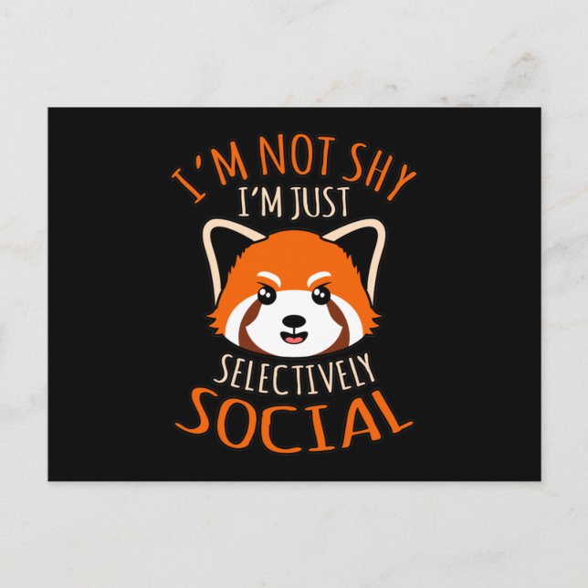 Selectively Social Red Pandas Pet Animal Panda Lov Postcard (Front)