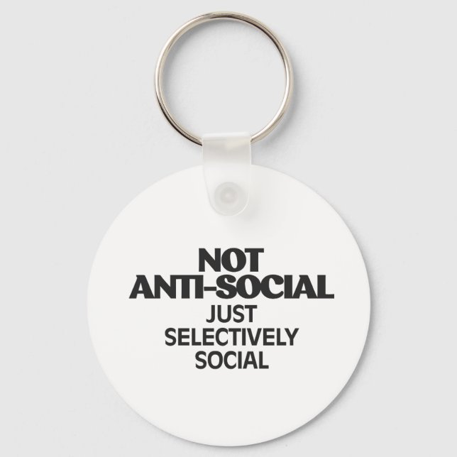 Selectively Social Statement Typography Design Keychain (Front)