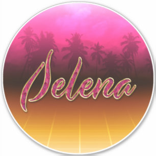 Selena First name golden pink sticker