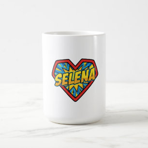Selena Name Colorful Heart Comic Pop Art Gift Coffee Mug