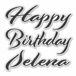 Selena name first name black sticker birthday