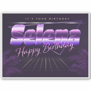 Selena Name First name lila retro Sticker Birthday