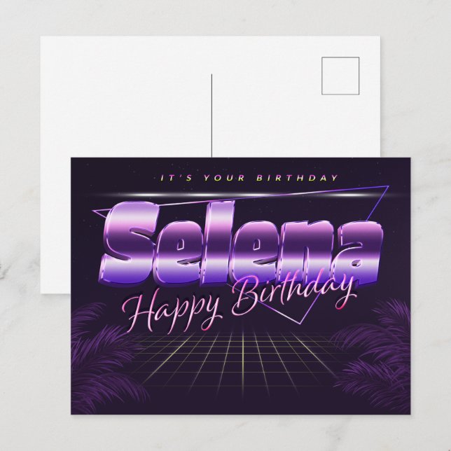Selena Name First name pura postcard birthday (Front/Back)