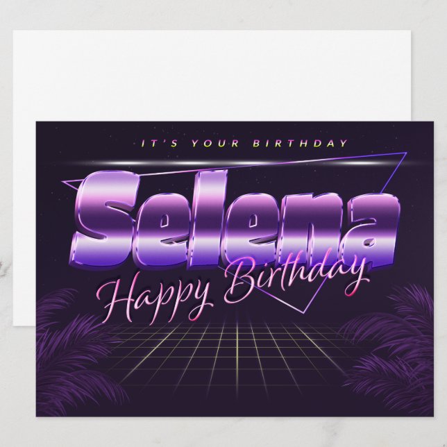 Selena Name First name pura retro card Birthday (Front/Back)