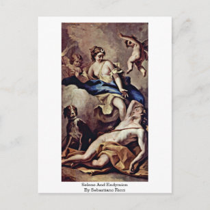 Selene And Endymion, By Sebastiano Ricci Postcard