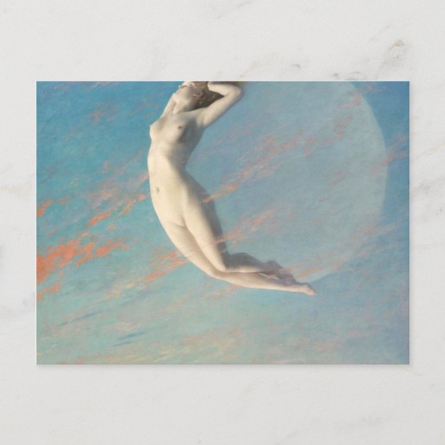 Selene By Albert Aublet 1880 Woman And Moon Postcard (Front)