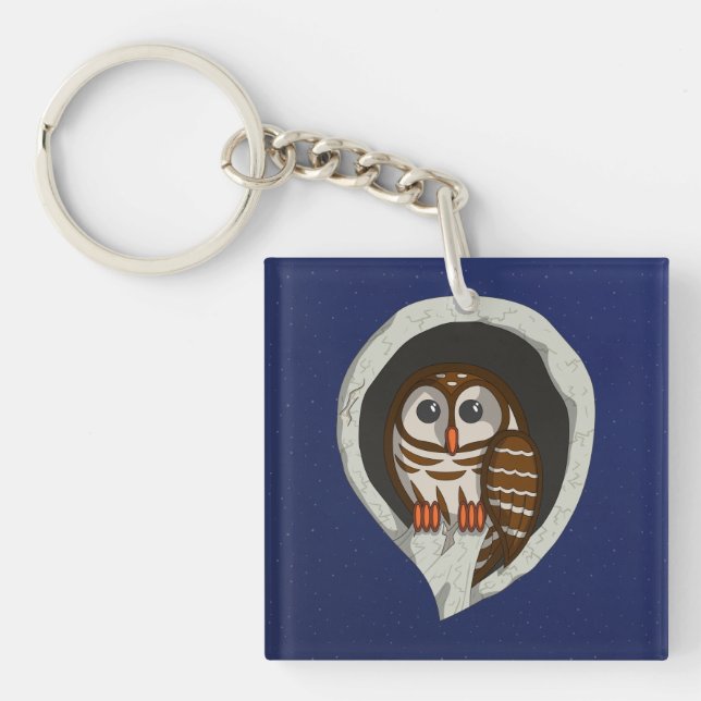 Selene the Owl Acrylic Keychain (Front)