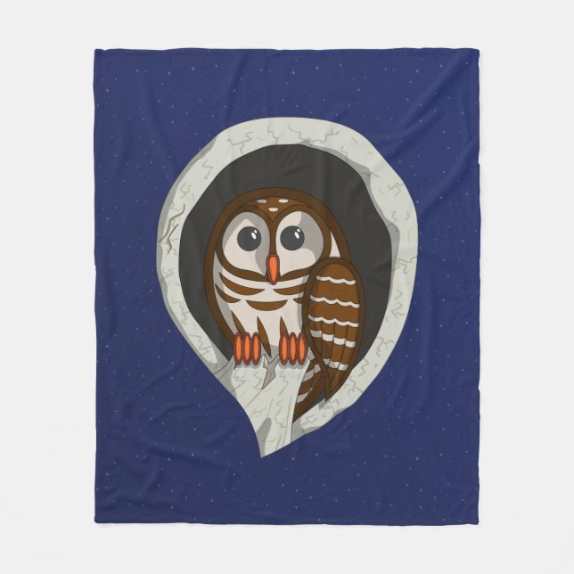 Selene the Owl Fleece Blanket (Front)