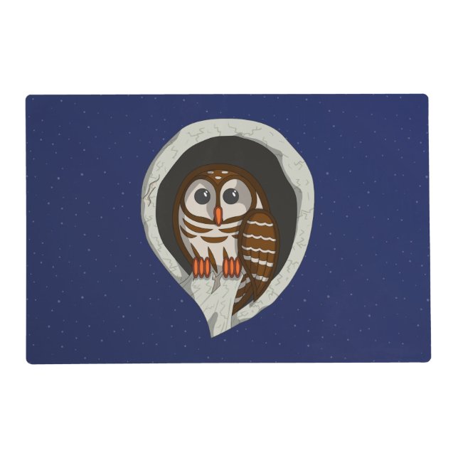 Selene the Owl Laminated Place Mat (Front)