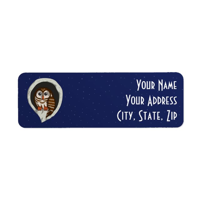 Selene the Owl Return Address Label (Front)