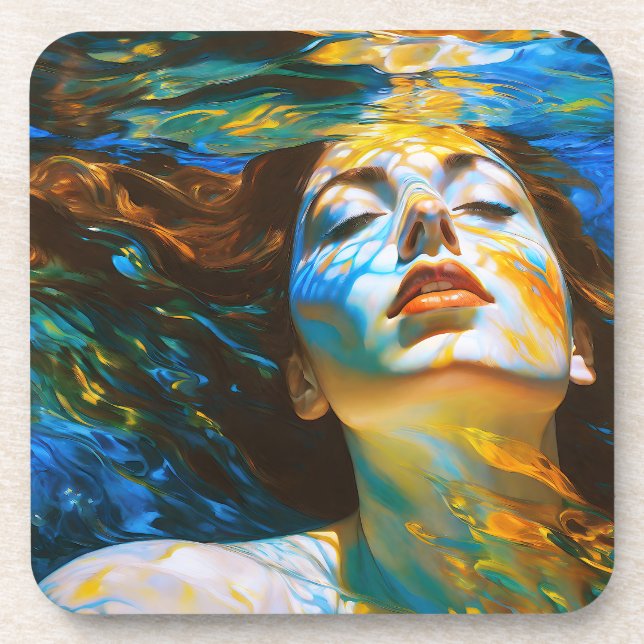 “Selene” - Women In Water Beverage Coaster (Front)