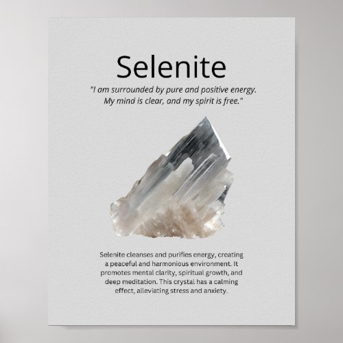 Selenite Crystal Meaning Poster