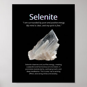 Selenite Crystal Stone Meaning Poster