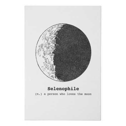 Selenophiles Love The Moon Moon Lovers Faux Canvas Print