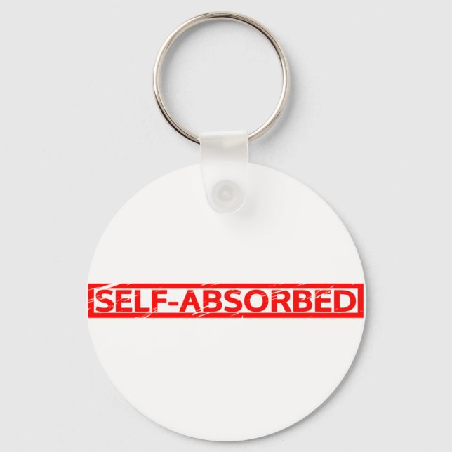 self-absorbed stamp keychain (Front)