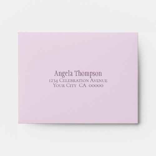 Self Addressed Pink and Dusty Blue Floral Wedding  Envelope
