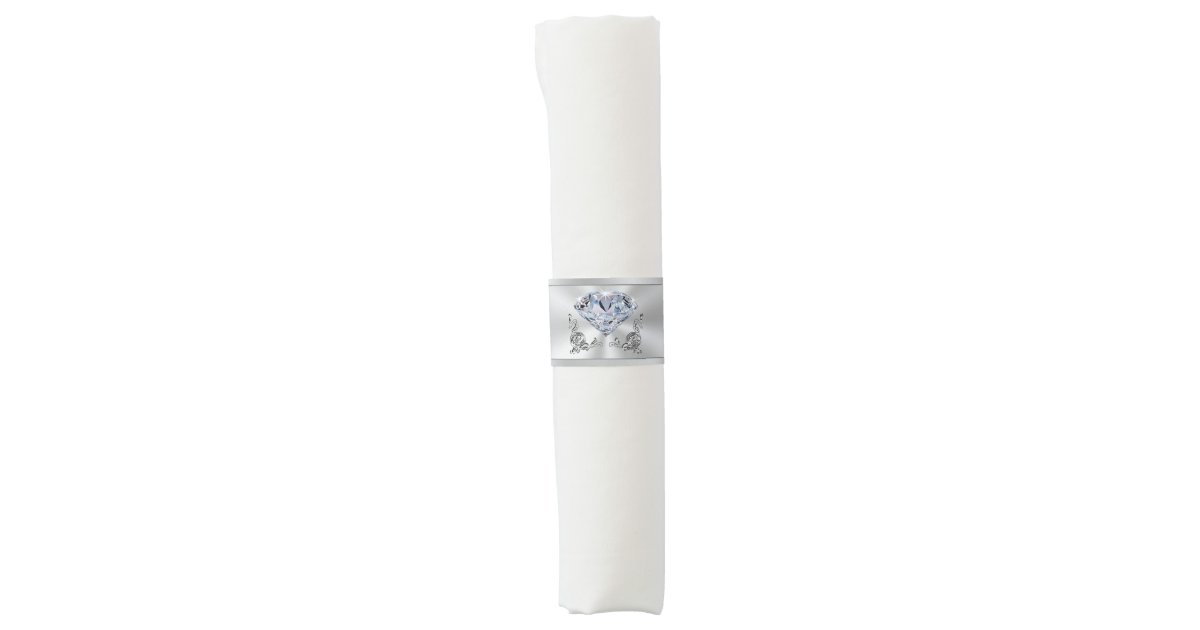 Self Adhesive Paper Napkin Bands, Diamond Wedding Napkin Band