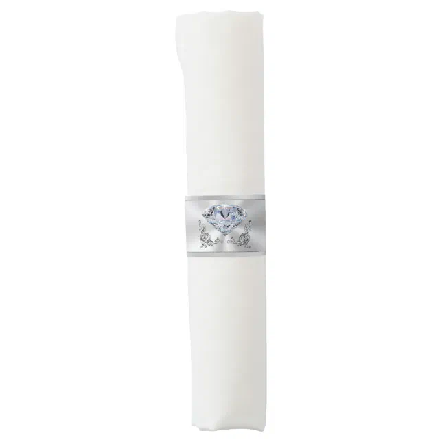 Self Adhesive Paper Napkin Bands, Diamond Wedding Napkin Bands Zazzle