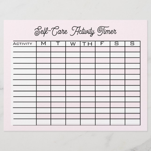 Self-Care Activity Time Letterhead (Front)
