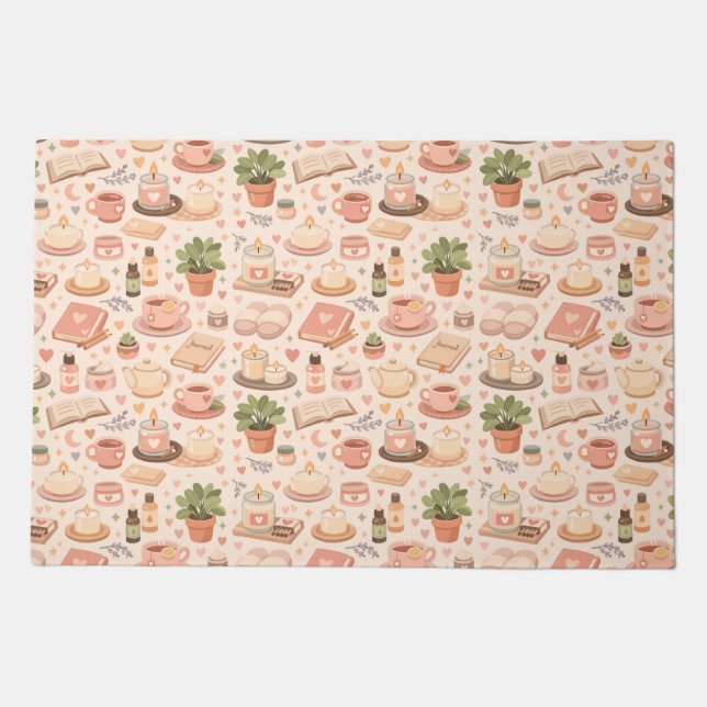 Self Care Aesthetic Pattern Doormat (Front)