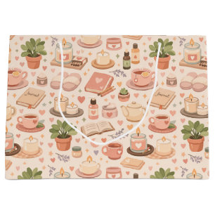Self Care Aesthetic Pattern Large Gift Bag