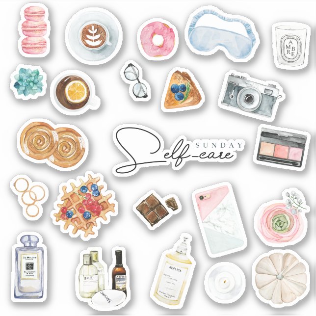 Self Care Aesthetics Lifestyle Bullet Journal Sticker (Front)