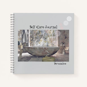 Self Care Bathtub Bubbles Personal Gray Journal