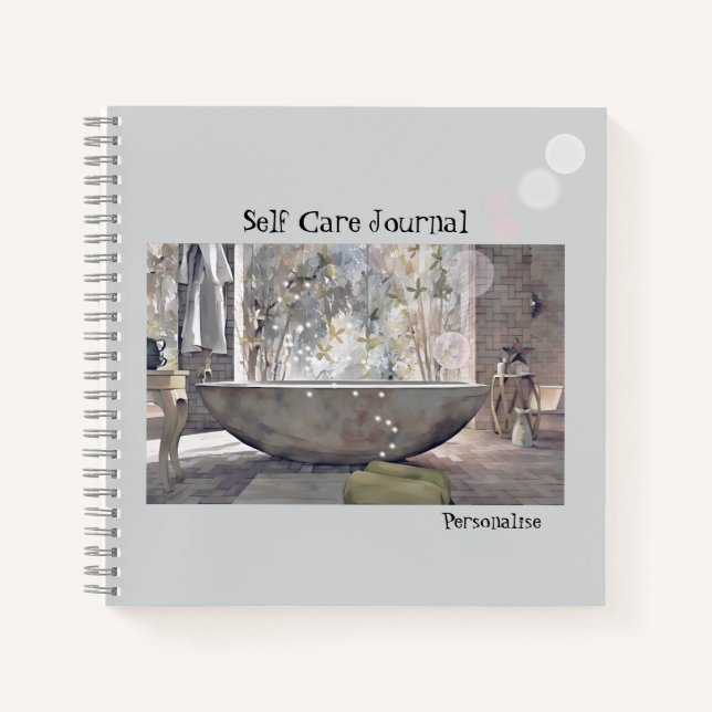 Self Care Bathtub Bubbles Personal Gray Journal (Front)