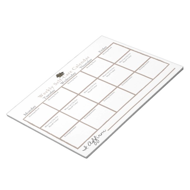 Self-Care Calendar Notepad (Angled)