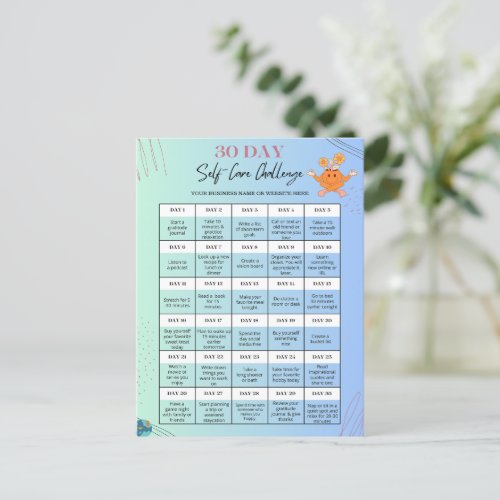 SELF_CARE CHALLENGE POSTCARDS _Personalize for Biz