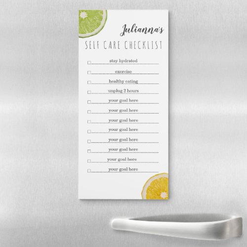 Self Care Checklist Citrus Magnetic Notepad