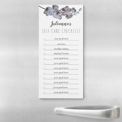 Self Care Checklist Orchid Magnetic Notepad